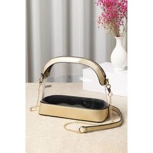 NEW HANA women's clear crossbody bag in gold